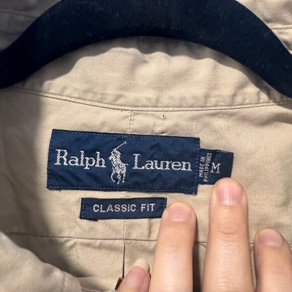 Ralph Lauren tan coloured size medium button up - Picture 3 of 4